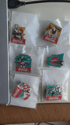 Lot of 6 Coca cola music pins