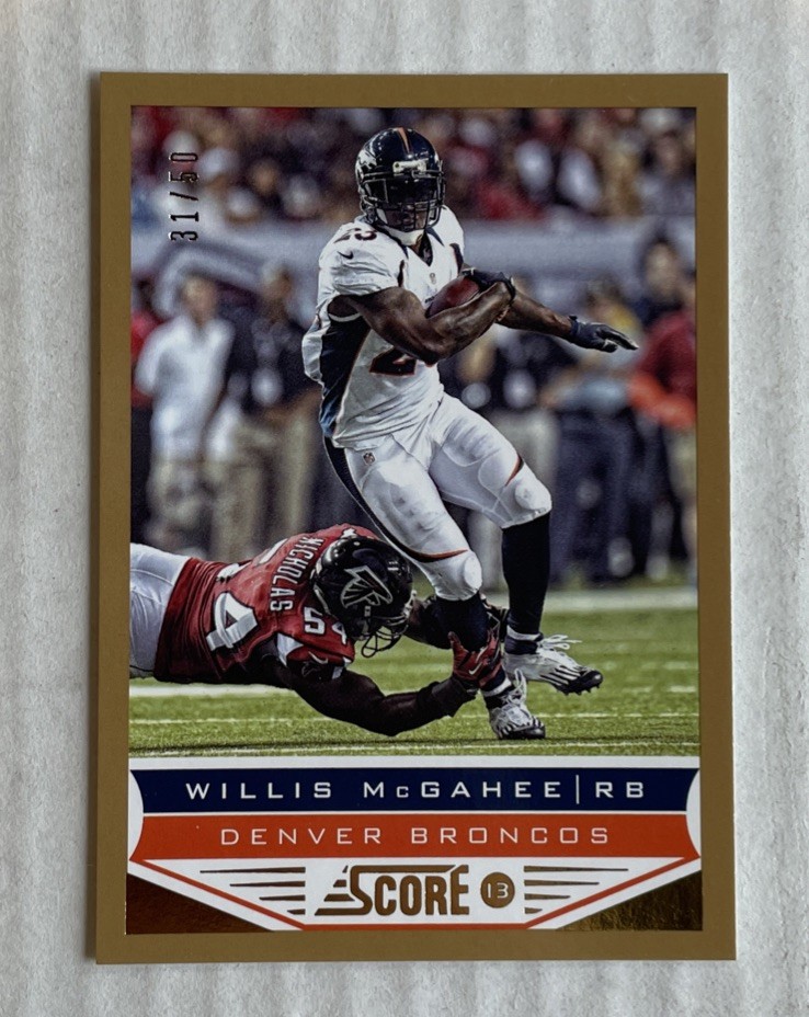 Willis McGahee 2013 Score #64 GOLD ZONE #31/50!! Denver Broncos Miami Hurricanes