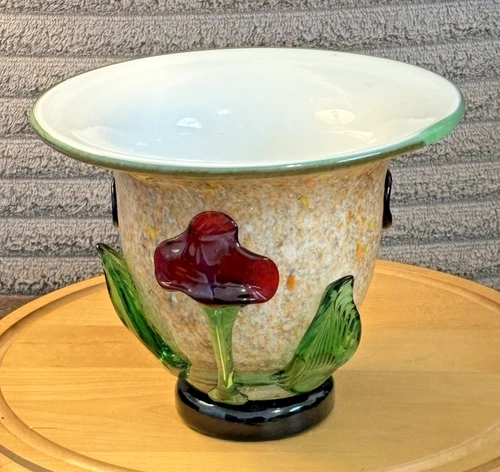 Vintage Italian Murano Style Art Glass Planter Vase