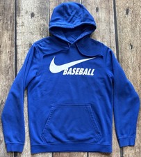 NIKE BASEBALL PULLOVER HOODIE BLUE WHITE MENS SMALL EXCELLENT CONDITION