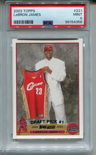2003 Topps LeBron James Rookie Card PSA 9 MINT Graded Basketball #221