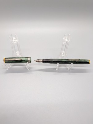 Eberhard Faber Green Celluloid Fountain Pen Lever Filler. Eberhard-Farber Tip