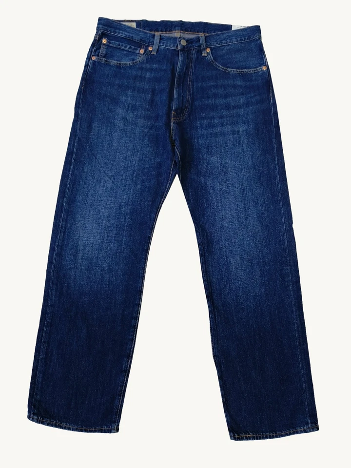 LEVIS 555 Jeans Mens RELAXED Straight Fit DEEP BLUE Stretch Lightweight Denim - Image 2 of 2