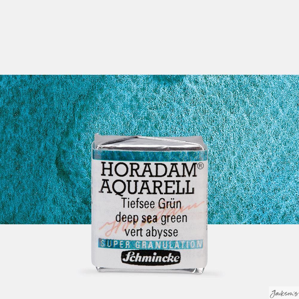 Schmincke Horadam Watercolour Paint Half Pan Supergranulation Deep Sea Green