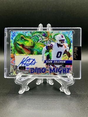 2024 Wild Card Dino-Might Keon Coleman RC Auto T-Rex Rainbow SCOPE 1/2 Bills  