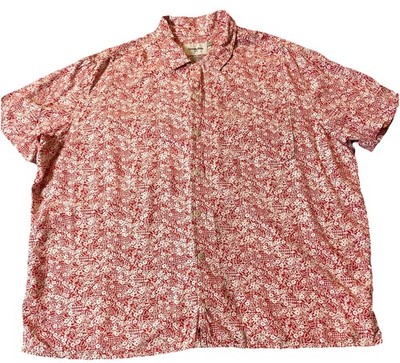 Goodfellow & Co Button Up Shirt Mens XL White Red Floral Short Sleeve Casual