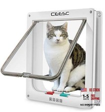 Extra Large Cat Door Outer Size 11"x9.8" - Weatherproof - ABS Material - White 