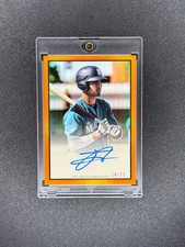 JULIO RODRIGUEZ 2019 Bowman Heritage 1953 Orange Refractor Prospect Auto /25 SP
