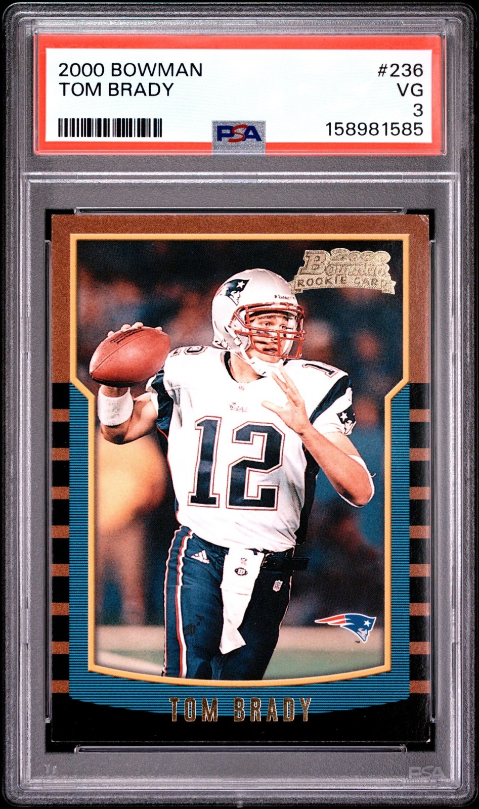 2000 Bowman Football Tom Brady #236 RC Rookie PSA 3