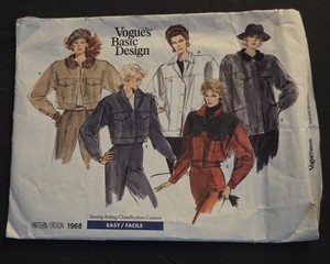 Vintage 1980s Vogue 1968 Sewing Pattern Jacket Shacket Size 14 Uncut Retro DIY