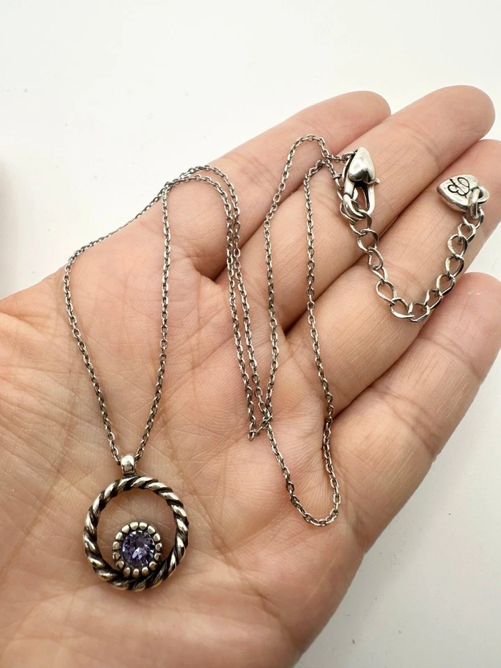 Colar reversível de strass roxo claro Brighton 18"" - Imagem 2 de 4