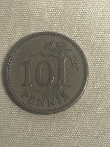 1963 Finland 10 Ten Pennia Actual Coin TB4197*