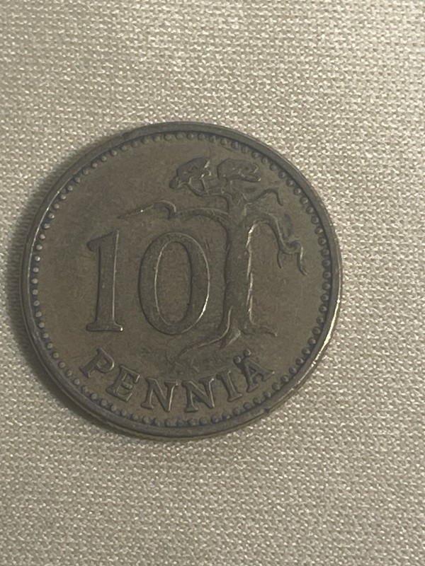 1963 Finland 10 Ten Pennia Actual Coin TB4197*