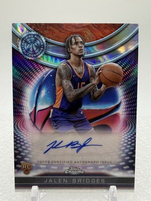 2025 Topps Chrome Jalen Bridges Rookie Refractor Auto, RC, Suns