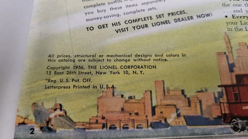 LIONEL POSTWAR ORIG CATALOGS - 1954, 56, 57, 65 (HB132)......TK - Picture 6 of 6