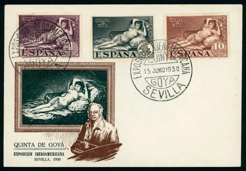 E500 SPAIN GOYA 1930 FIRST DAY COVER. VERT FINE.