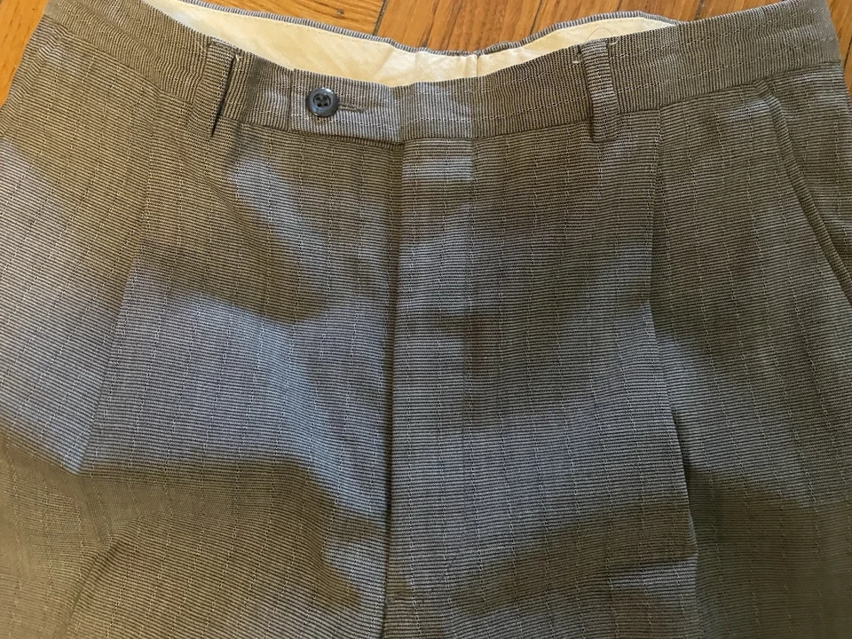 VTG 1990s 42 R Giorgio Armani Gray Black Plaid Classic Cut Wool Suit Italy 32 - Image 2 of 4