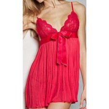 Victoria's Secret Sheer Babydoll Nightie w/ Lace Cups sz L