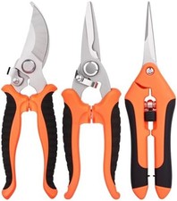 3 pcs Garden Shears Stainless Steel Pruning Scissors