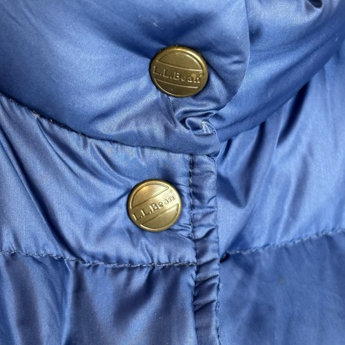 VTG LL Bean Goose Down Puffer Vest Women's Medium - Blue - Snap Front - Packable - Picture 14 of 14
