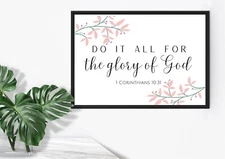 1 Corinthians 10:31 Bible verse Printable; Wall Art