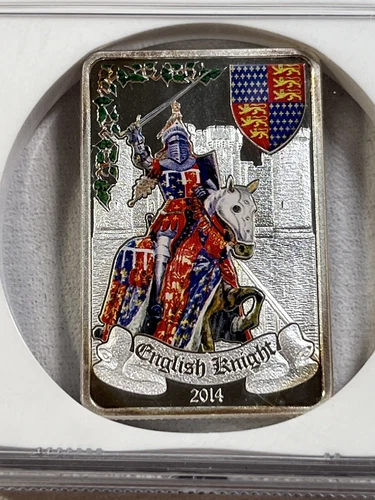 2014 Benin 1000 Francs Colorized Silver English Knight Graded PR 69 DCAM by NGC