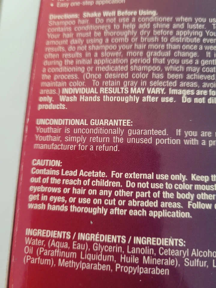 Original Formula! 8oz CREME YOUTHAIR For Men No More Gray Hair Youth hair - Image 3 of 3