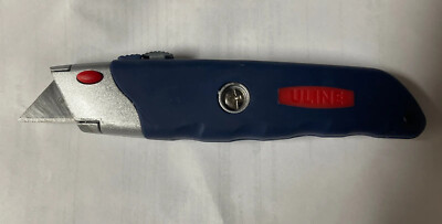U-line H-1369 BLUE & RED RETRACTABLE KNIFE WITH SOFT COMFORT GRIP HANDLE