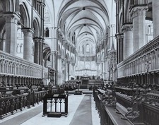 Magic Lantern Slide Photo Lincoln Cathedral Choir Looking East By GW Wilson
