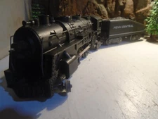 MARX  2-4-2 PENN CENTRAL STEAM LOCO No 1666 WITH TENDER, MINT,TESTED     5-126-5