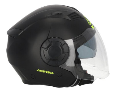 L Large Jet Vento Open Face Motorbike Helmet w Visor Matt Black