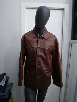 Sospiri Jacke aus Echtem Leder Gebraucht Man Gr. 52 Brown Kupfer XYC1093L