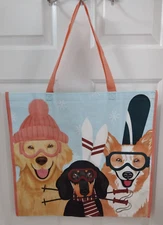 Marshalls Large Reusable Shopping Bag Ski Dogs Hats Goggles Ski Poles Skiis NEW
