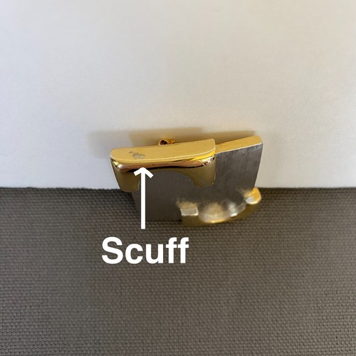 Vtg Monet 2-Tone Brooch Silver Gold Brushed Geometric Abstract 60s/80s Style Pin - Picture 3 of 7