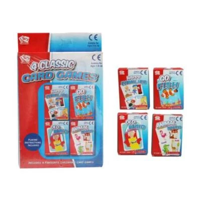 4 Pack Children Kids Playing Cards Family Fun Games Animal Snap Indoor Activity