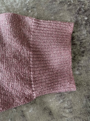 NEXT Sparkly Fine Knit Pink Cold Shoulder Jumper Size 14 - Picture 8 of 12