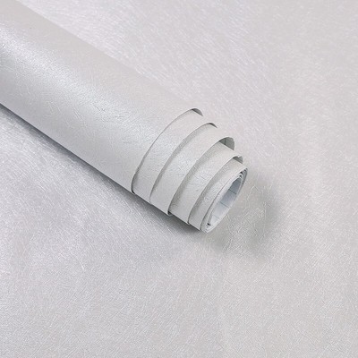 24''x236'' Vinyl White Silk Textured Wallpaper Self Adhesive Wall Cover Bedroom