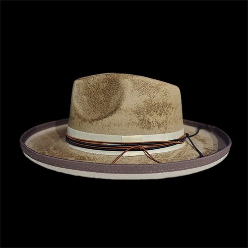 De colección Fedora Firme Lana Fieltro Panamá Sombrero Clásico Ranchero para Mujeres Hombres Ala Ancha - Imagen 2 de 17