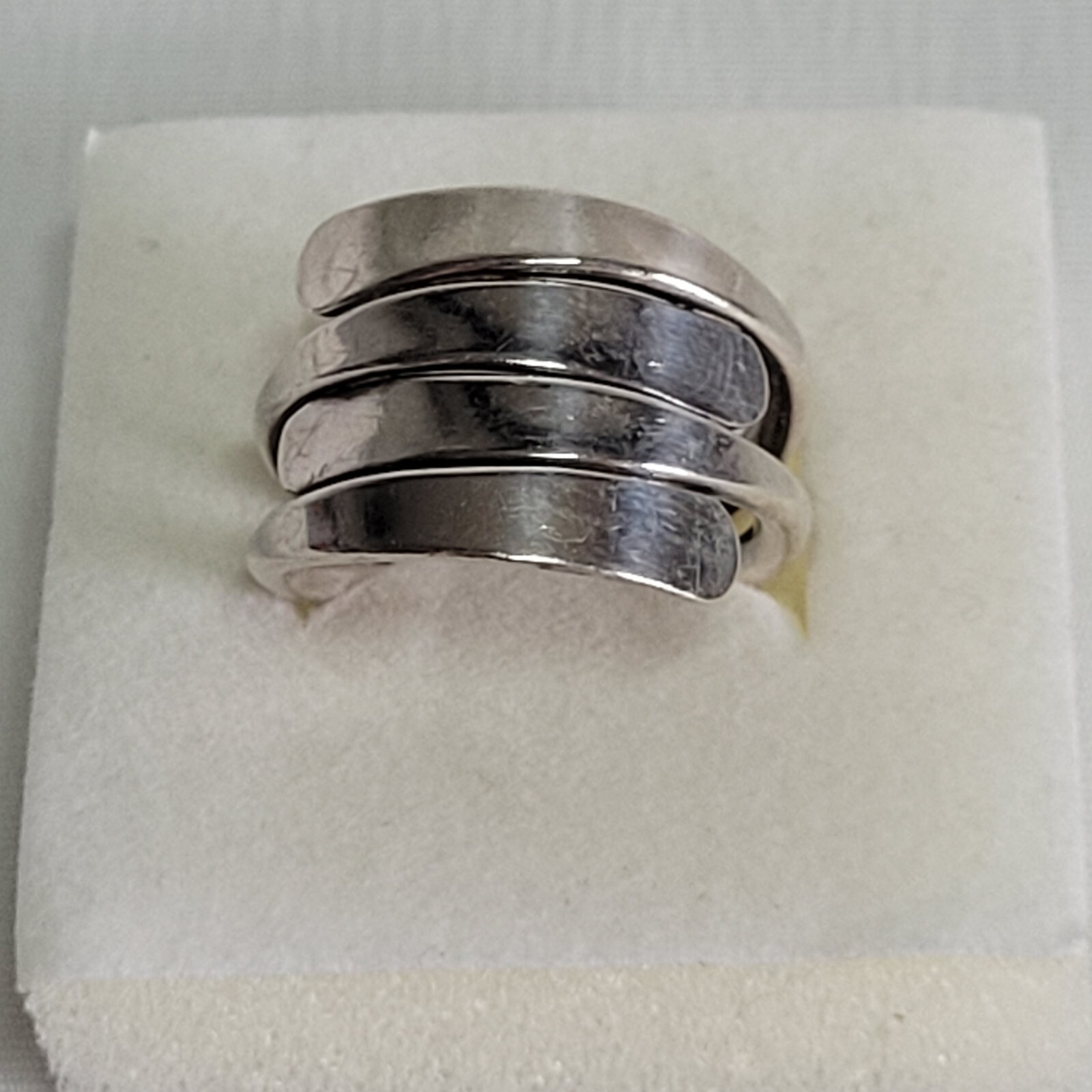 09K5 NICE SOLID SILVER MULTI RING 7.03g SIZE 58 9… - image 6