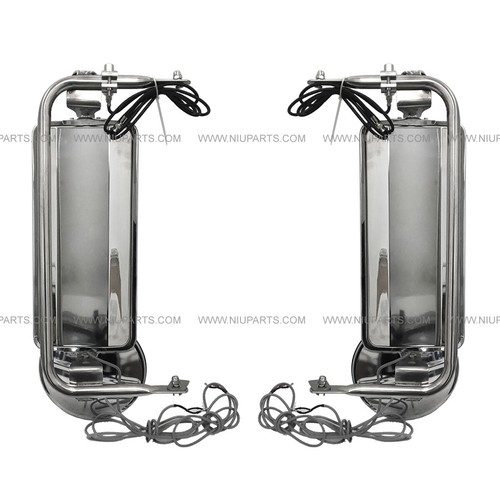 Main Door Mirror w/ 8" Convex Mirror & Extension Bracket Arm - LH RH Fit Truck - Picture 2 of 7