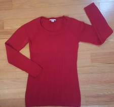 Women's Size Small Red Ann Taylor Loft Sweater