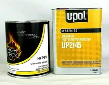 Corvette Yellow Basecoat Paint GM Code 52 HIGH TECK HFP650 & Medium Reducer