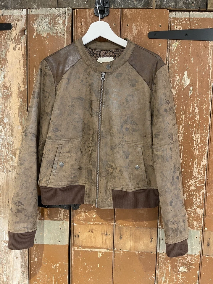 Hei Hei Bomber Jacket Coat Brown Full Zip Women's Medium - Image 3 of 4