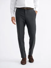 NWT $175 John Varvatos Charcoal Plain Weave Basic Pant SS Size:32x32