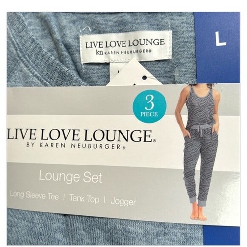 Karen Neuburger Live Love Lounge Womens 3-Piece Tee Tank Joggers Lounge Set Gift - Picture 4 of 10