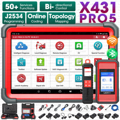 2025 LAUNCH X431 PRO5 PAD V + Car Diagnostic Scanner IMM0 Key Programming TPMS