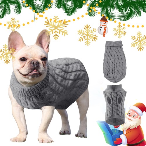 Mascota Cachorro Perro Gato Abrigo de Invierno Cálido Suéter Chaleco Tejido Ropa Ropa Ropa - Imagen 11 de 36