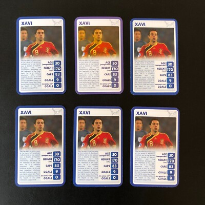 Xavi 2010 Top Trumps Tournament FIFA World Cup 6 Card Lot
