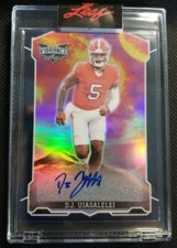 D.J. DJ Uiagalelei 2022 Leaf Vibrance Auto Autograph Rookie Clemson Tigers A11