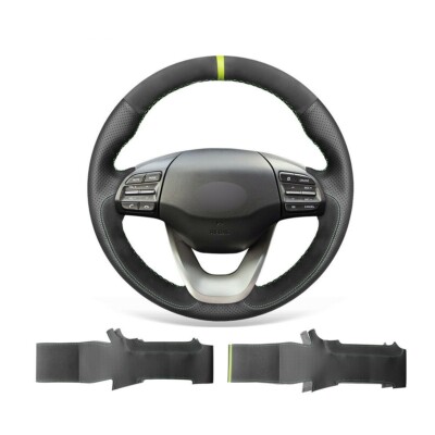 Hand sewing Durable Leather Car Steering Wheel Cover For Hyundai Kona 2018 2019 